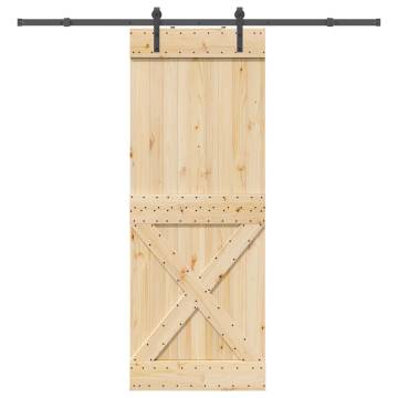  Sliding Door with Hardware Set 85x210 cm Solid Wood Pine