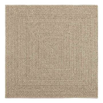  Rug ZIZUR Beige 120x120 cm Jute Look Indoor and Outdoor