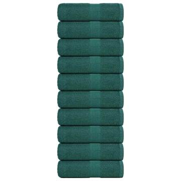  Soap Towels 10 pcs Green 30x30 cm 360 gsm 100% Cotton