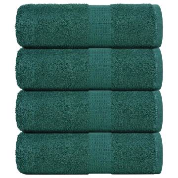  Guest Towels 4 pcs Green 30x50 cm 360 gsm 100% Cotton