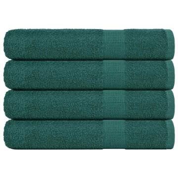  Towels 4 pcs Green 100x200 cm 360 gsm 100% Cotton