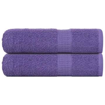  Hand Towels 2 pcs Purple 50x100 cm 360 gsm 100% Cotton