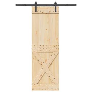  Sliding Door with Hardware Set 70x210 cm Solid Wood Pine