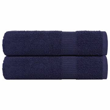  Shower Towels 2 pcs Navy Blue 70x140 cm 360 gsm 100% Cotton