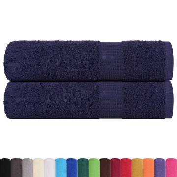  Shower Towels 2 pcs Navy Blue 70x140 cm 360 gsm 100% Cotton