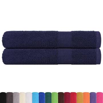  Sauna Towels 2 pcs Navy Blue 80x200 cm 360 gsm 100% Cotton