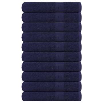  Sauna Towels 10 pcs Navy Blue 80x200 cm 360 gsm 100% Cotton