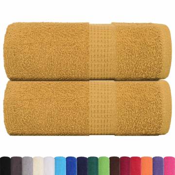  Guest Towels 2 pcs Gold 30x50 cm 360 gsm 100% Cotton