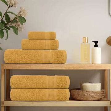  Hand Towels 10 pcs Gold 50x100 cm 360 gsm 100% Cotton