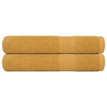  Sauna Towels 2 pcs Gold 80x200 cm 360 gsm 100% Cotton