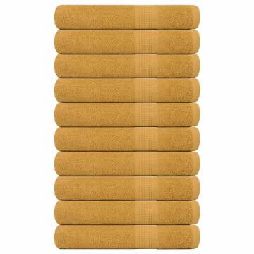  Sauna Towels 10 pcs Gold 80x200 cm 360 gsm 100% Cotton