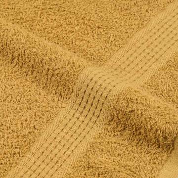  Towels 10 pcs Gold 100x200 cm 360 gsm 100% Cotton