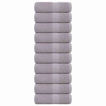  Guest Towels 10 pcs Grey 30x50 cm 360 gsm 100% Cotton