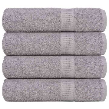  Shower Towels 4 pcs Grey 70x140 cm 360 gsm 100% Cotton