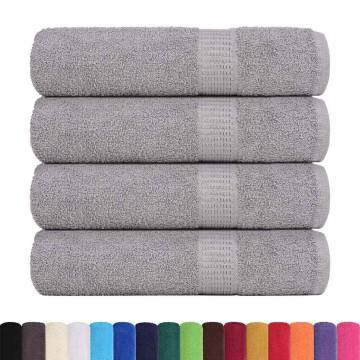  Shower Towels 4 pcs Grey 70x140 cm 360 gsm 100% Cotton