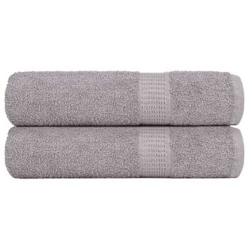  Bath Towels 2 pcs Grey 100x150 cm 360 gsm 100% Cotton