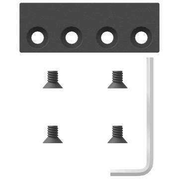  Sliding Door Hardware Kit 200 cm Steel Black