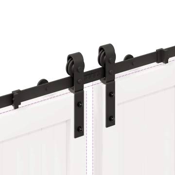  Sliding Door Hardware Kit 200 cm Steel Black