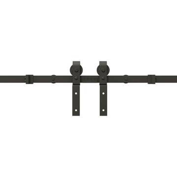  Sliding Door Hardware Kit 200 cm Steel Black