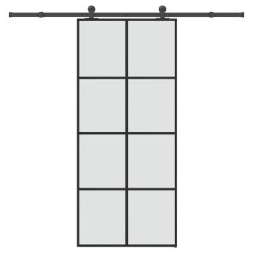  Sliding Door with Hardware Set 90x205 cm ESG Glass&Aluminium