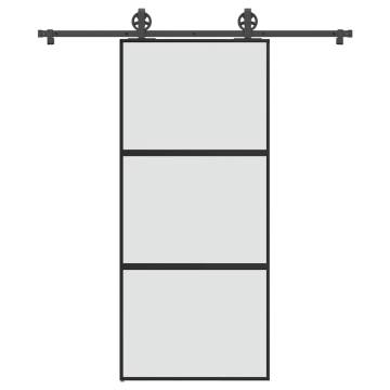  Sliding Door with Hardware Set 90x205 cm Tempered Glass&Aluminium