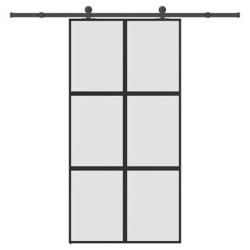  Sliding Door with Hardware Set 102,5x205 cm Tempered Glass&Aluminium