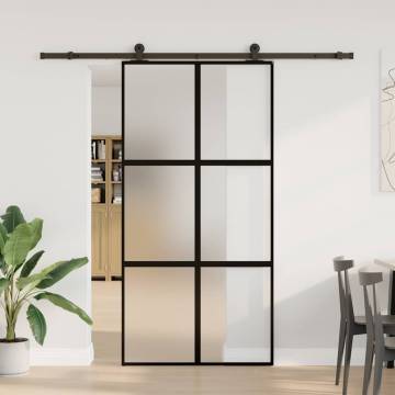  Sliding Door with Hardware Set 102,5x205 cm Tempered Glass&Aluminium