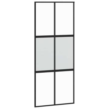  Sliding Door with Hardware Set 90x205 cm Tempered Glass&Aluminium