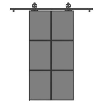  Sliding Door with Hardware Set 102,5x205 cm Tempered Glass&Aluminium