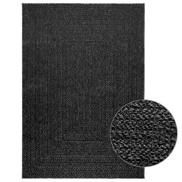  Rug ZIZUR Anthracite 120x170 cm Jute Look Indoor and Outdoor