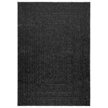  Rug ZIZUR Anthracite 120x170 cm Jute Look Indoor and Outdoor