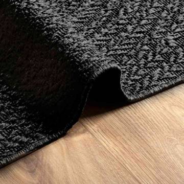  Rug ZIZUR Anthracite 80x200 cm Jute Look Indoor and Outdoor