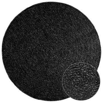  Rug ZIZUR Anthracite Ø 120 cm Jute Look Indoor and Outdoor