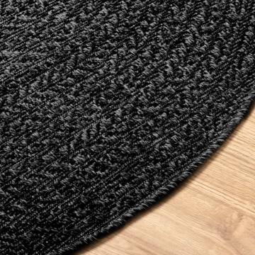  Rug ZIZUR Anthracite Ø 120 cm Jute Look Indoor and Outdoor