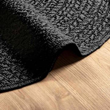  Rug ZIZUR Anthracite Ø 120 cm Jute Look Indoor and Outdoor