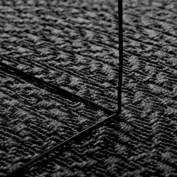  Rug ZIZUR Anthracite Ø 200 cm Jute Look Indoor and Outdoor