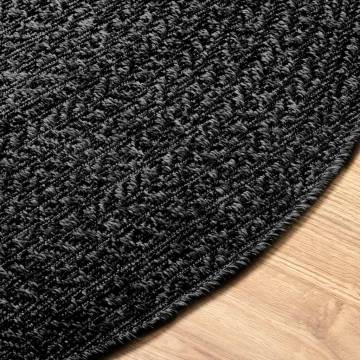  Rug ZIZUR Anthracite Ø 200 cm Jute Look Indoor and Outdoor