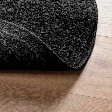  Rug ZIZUR Anthracite Ø 200 cm Jute Look Indoor and Outdoor