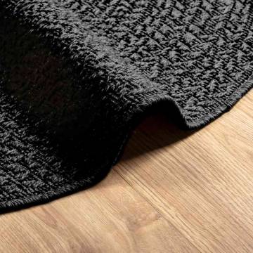  Rug ZIZUR Anthracite Ø 200 cm Jute Look Indoor and Outdoor