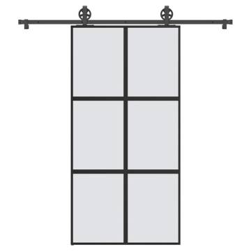  Sliding Door with Hardware Set 102,5x205 cm Tempered Glass&Aluminium