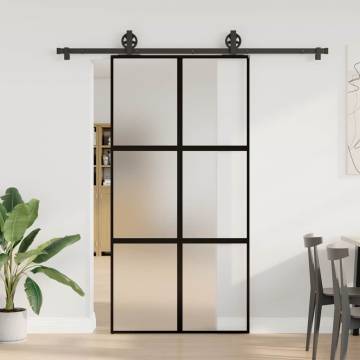  Sliding Door with Hardware Set 102,5x205 cm Tempered Glass&Aluminium