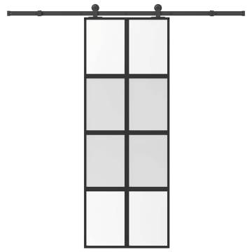  Sliding Door with Hardware Set 76x205 cm Tempered Glass&Aluminium