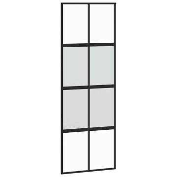  Sliding Door with Hardware Set 76x205 cm Tempered Glass&Aluminium