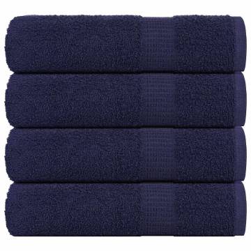  Bath Towels 4 pcs Navy Blue 100x150 cm 360 gsm 100% Cotton