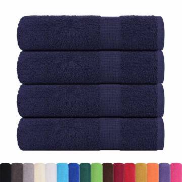  Bath Towels 4 pcs Navy Blue 100x150 cm 360 gsm 100% Cotton