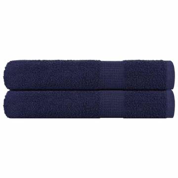  Towels 2 pcs Navy Blue 100x200 cm 360 gsm 100% Cotton