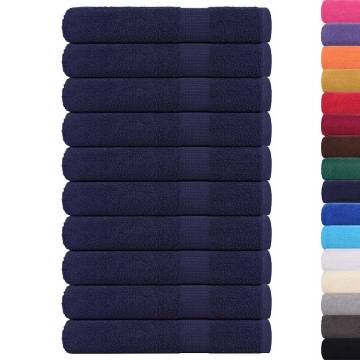  Towels 10 pcs Navy Blue 100x200 cm 360 gsm 100% Cotton