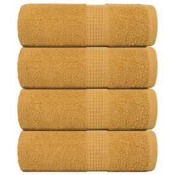  Guest Towels 4 pcs Gold 30x50 cm 360 gsm 100% Cotton