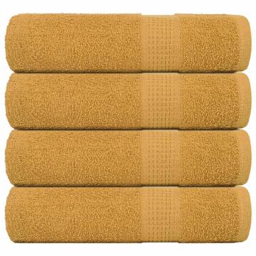  Shower Towels 4 pcs Gold 70x140 cm 360 gsm 100% Cotton