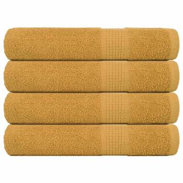  Towels 4 pcs Gold 100x200 cm 360 gsm 100% Cotton